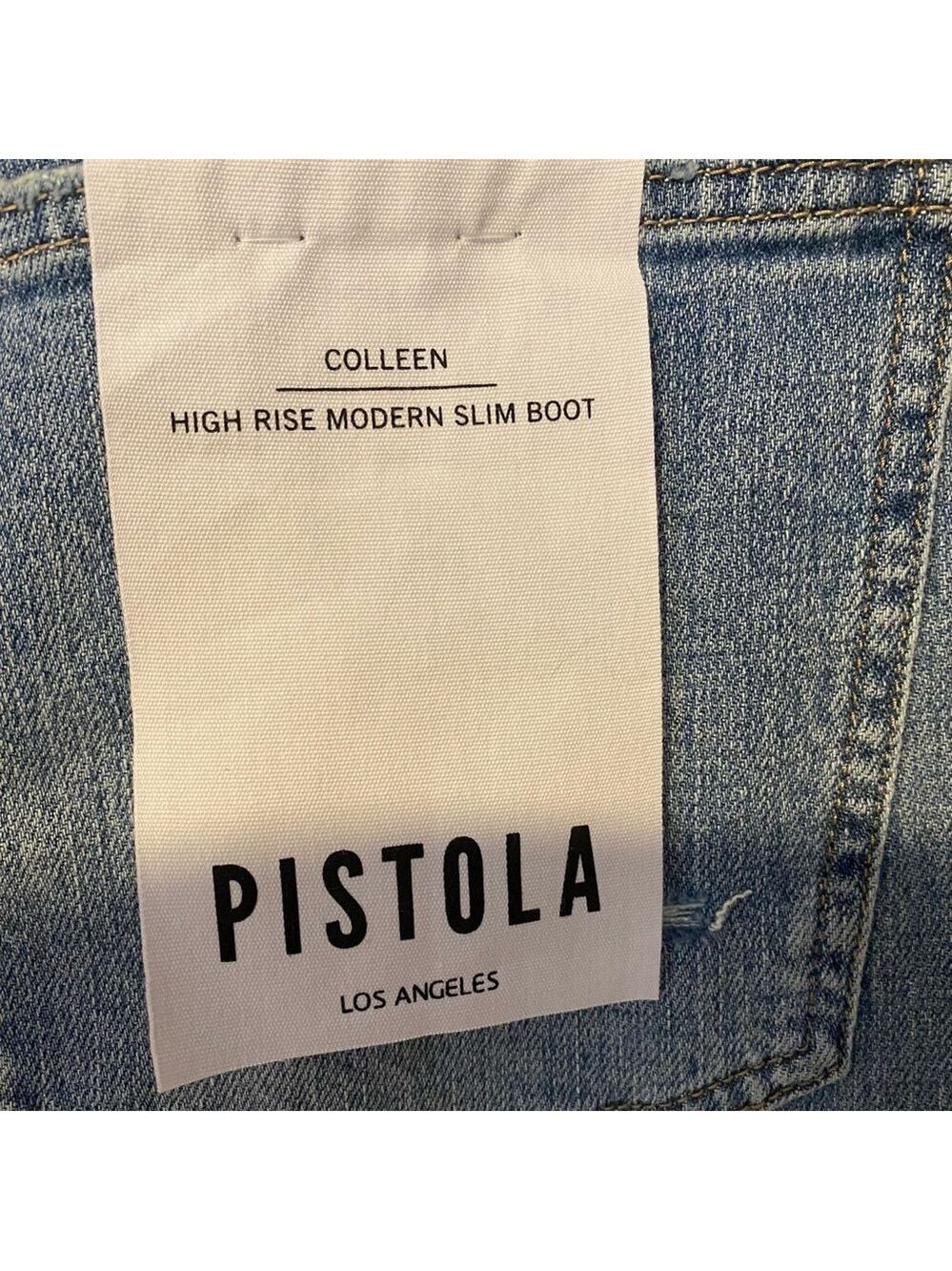 Pistola Colleen High Rise Slim Boot Jeans NWT Light Wash Distressed Sz 34 - Picture 11 of 15